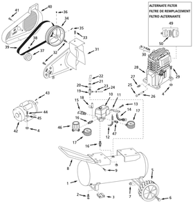 Part Location Diagram of 433-RA Campbell Hausfeld Replacement Paper Filter Element For Twist-Lock Air Filter Assembly